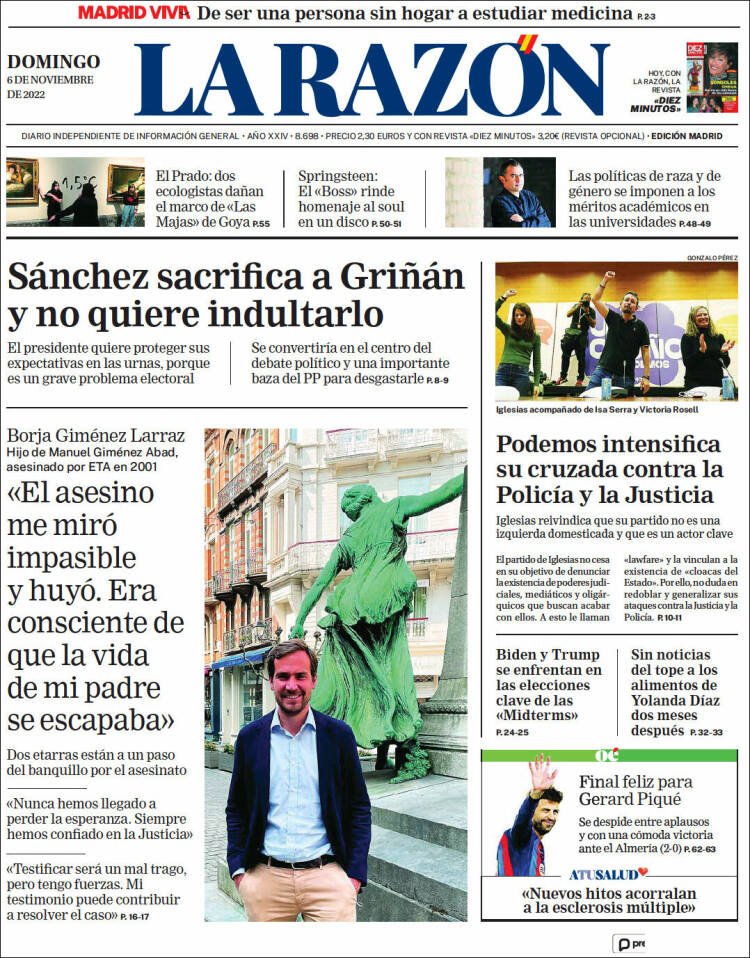 portada La Razón 6 novembre 2022