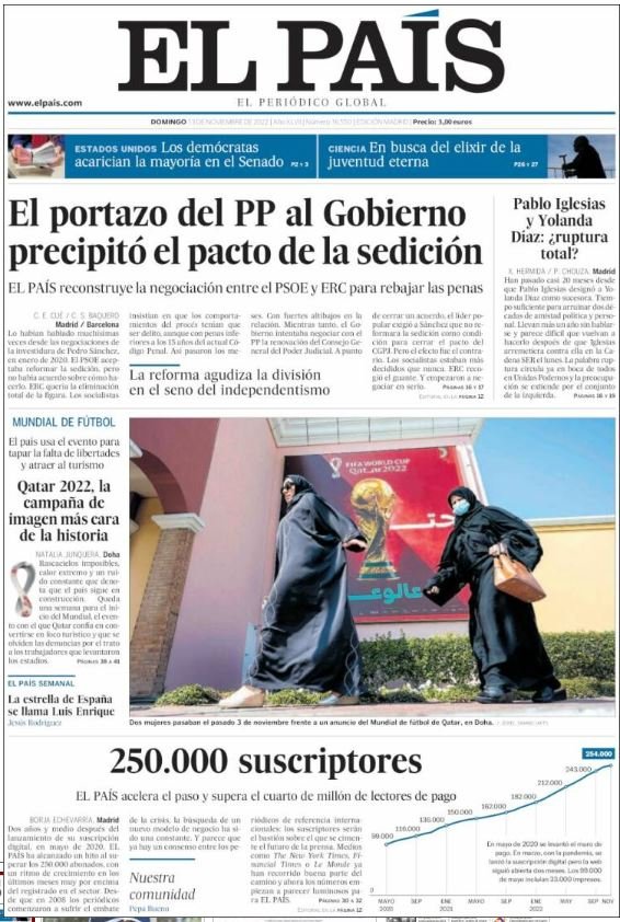 el pais llevada|traída 13 noviembre