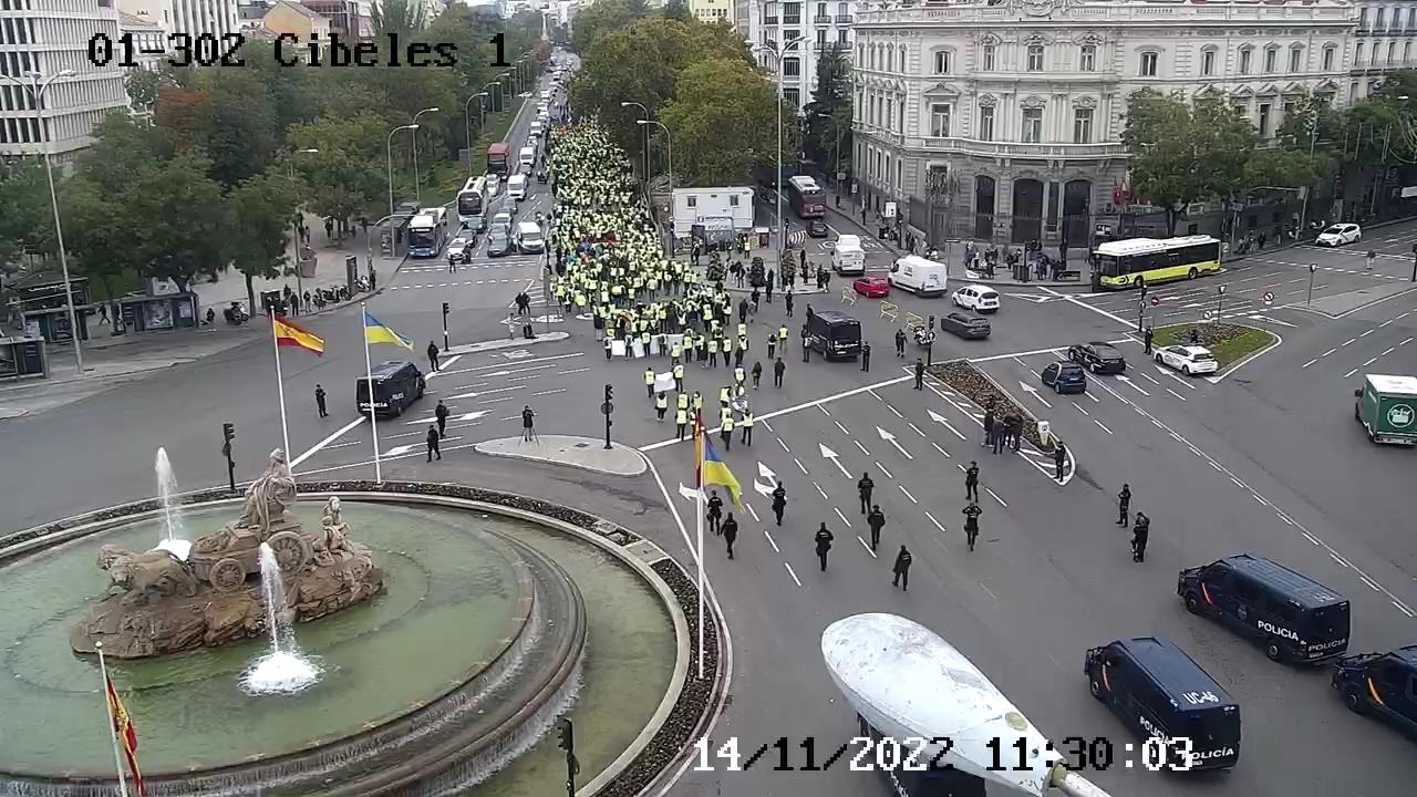 cibeles mani transportistes madrid camara seguretat