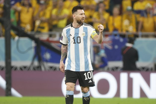 Messi tras anotar el primer gol contra Australia en el Mundial / Foto: Efe