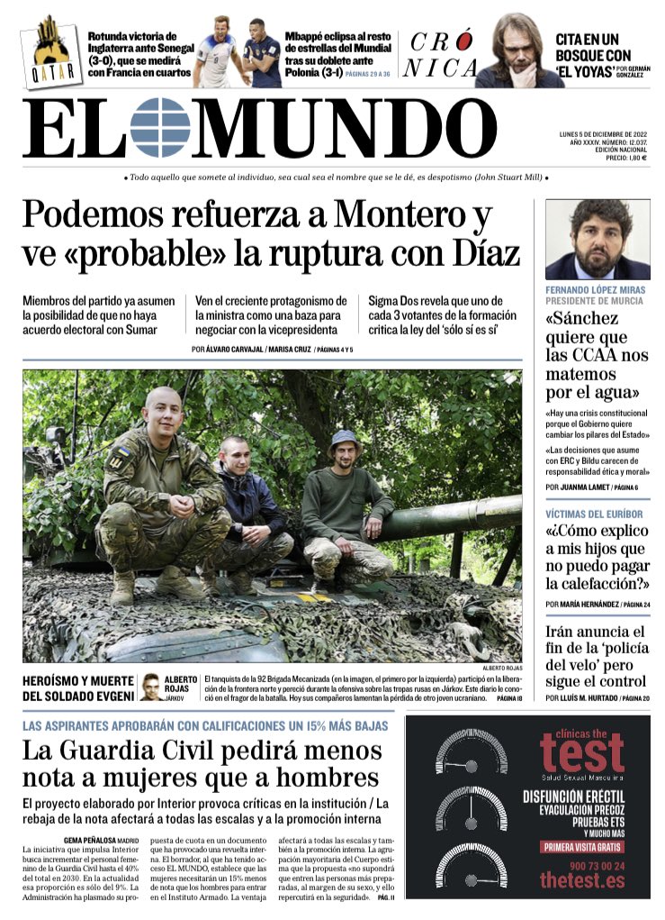 portada elmundo 5 desembre 2022