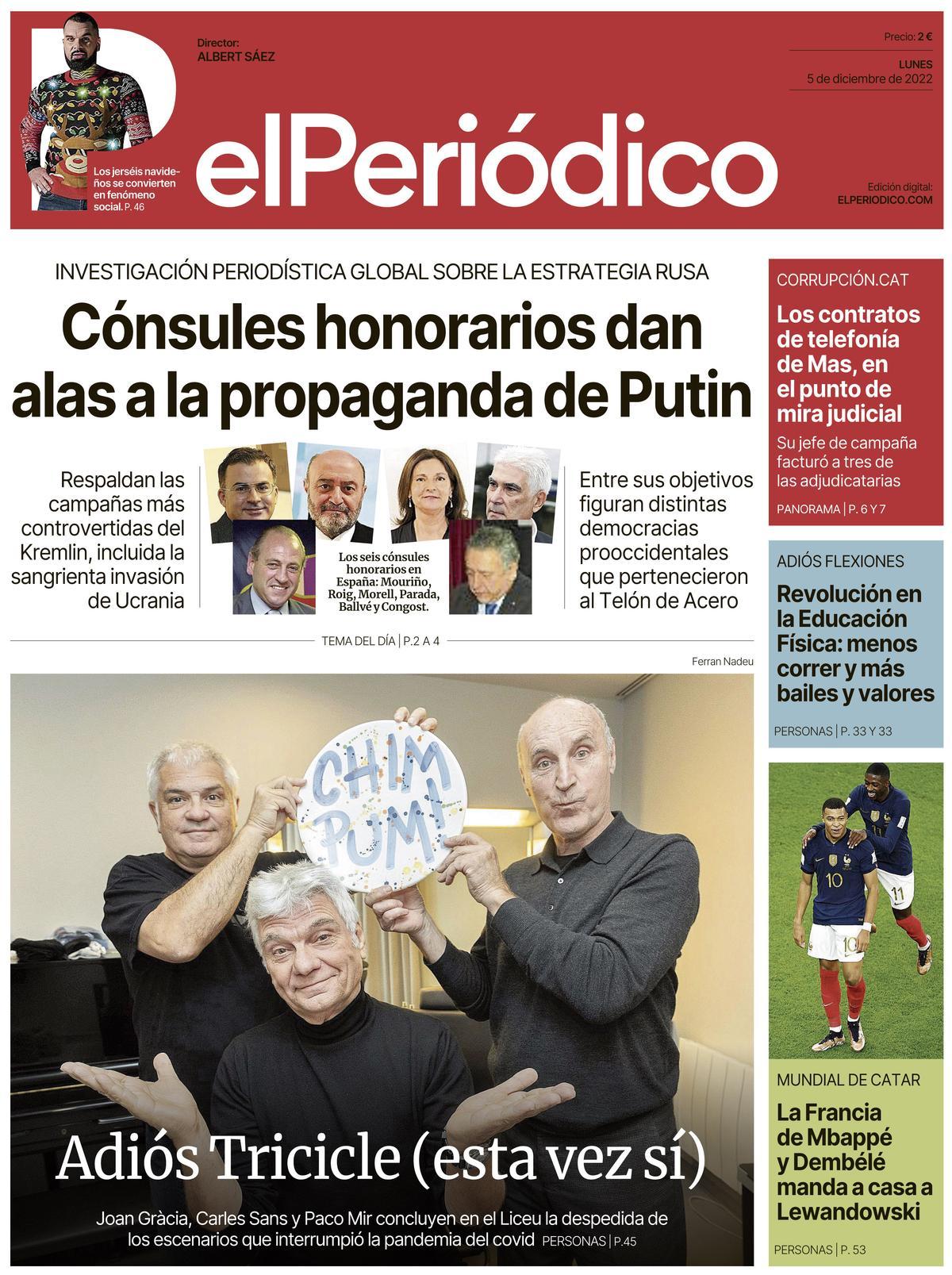 portada elperiodico 5 desembre 2022