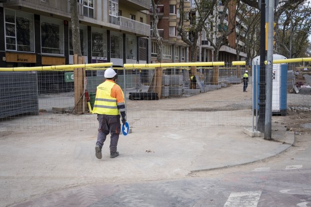 Recurs obres, obrers, tramvia Diagonal, construcció obrer / Foto: Carlos Baglietto