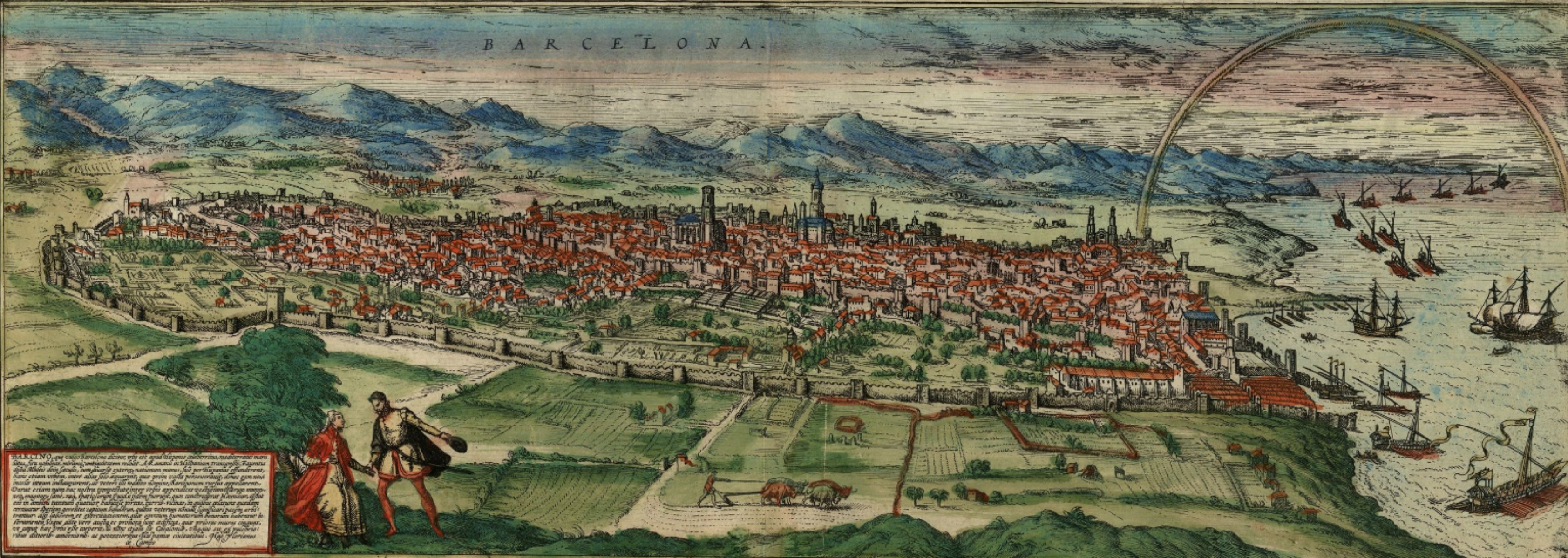 Vista de Barcelona (1572). Fuente Cartoteca de Catalunya