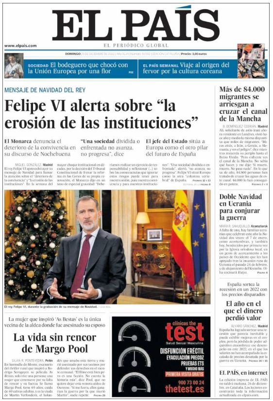 el pais portades 25 desembre