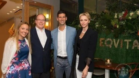 El menjar|dinar de Novak Djokovic amb Charlene i Alberto de Mònaco