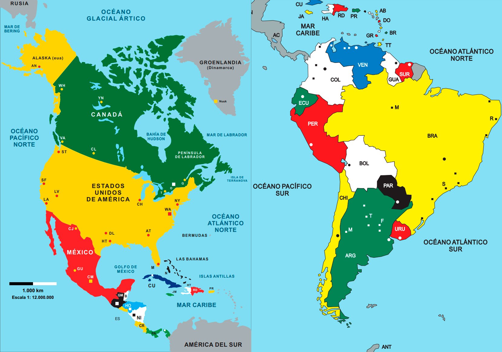 ¿Sabes utilizar bien los diferentes términos que engloban a los países americanos?