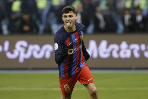 Pedri celebració gol Supercopa d'Espanya Barça Betis / Foto: EFE