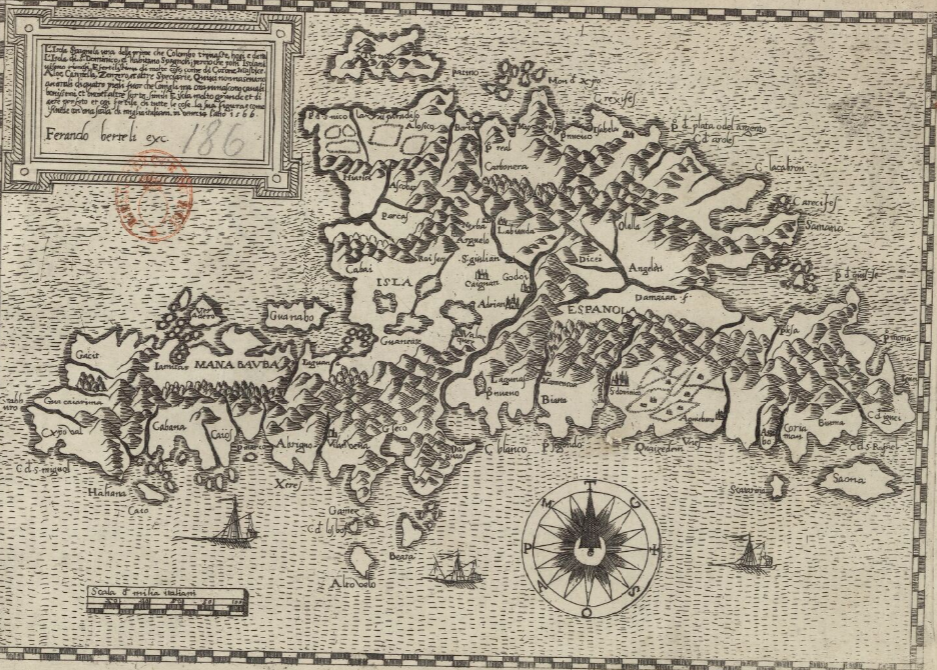 Mapa de la Hispaniola (1566). Font Bibliotheque Nationale de France