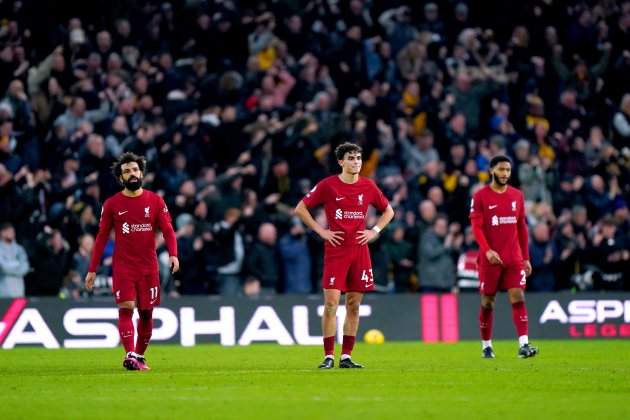 Mohamed Salah Stefan Bajcetic Joe Gomez Liverpool / Foto: Europa Press