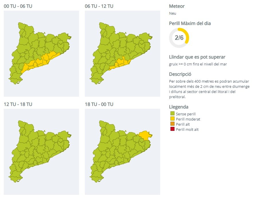 perill neu segons meteocat