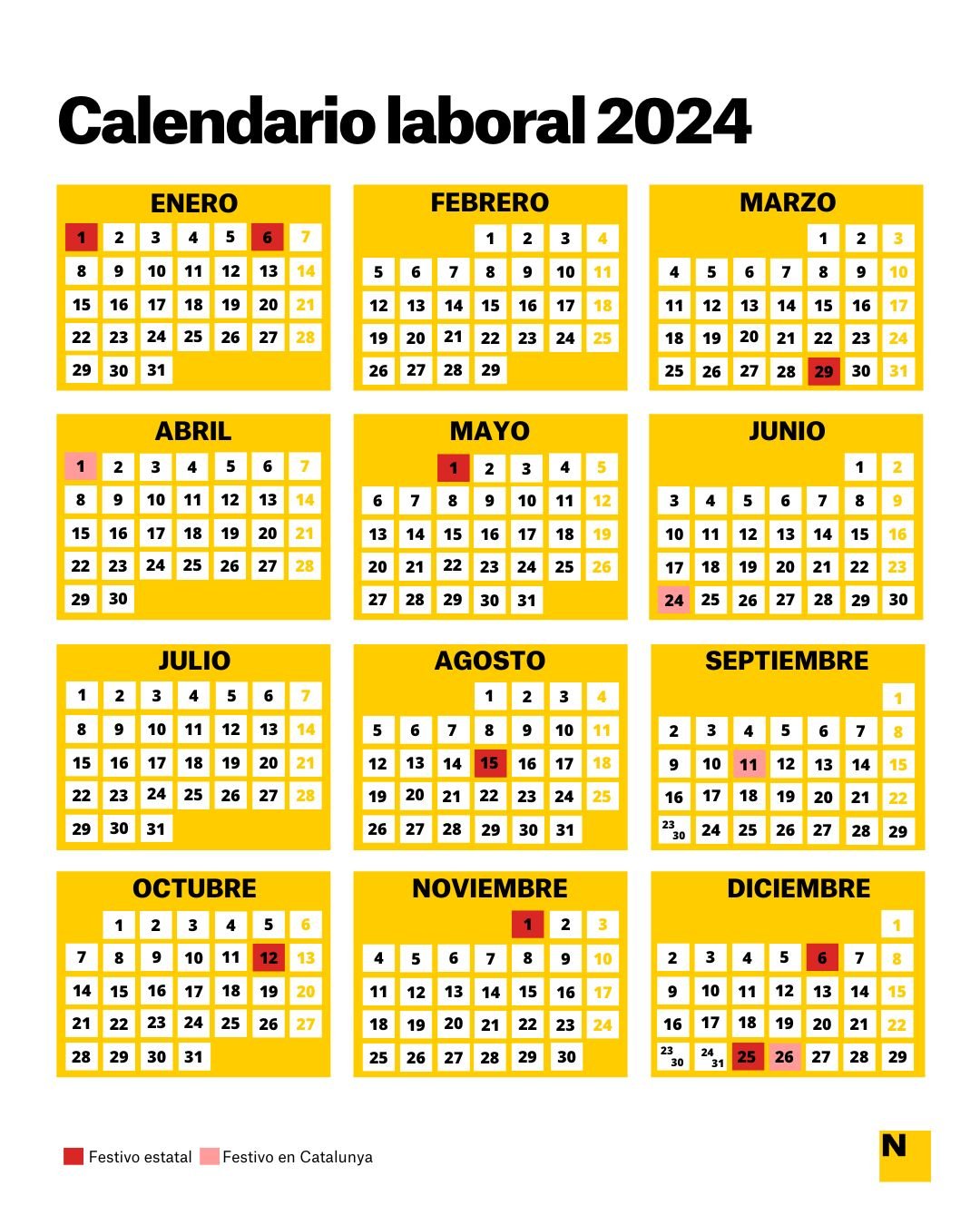Calendario Laboral 2024 En Catalunya Y Barcelona En Pdf Todos Los
