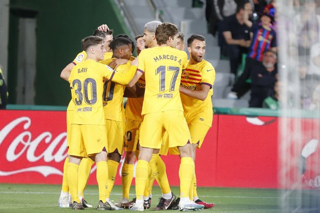 Barça celebra gol ante Elche / Foto: EFE - Manuel Lorenzo