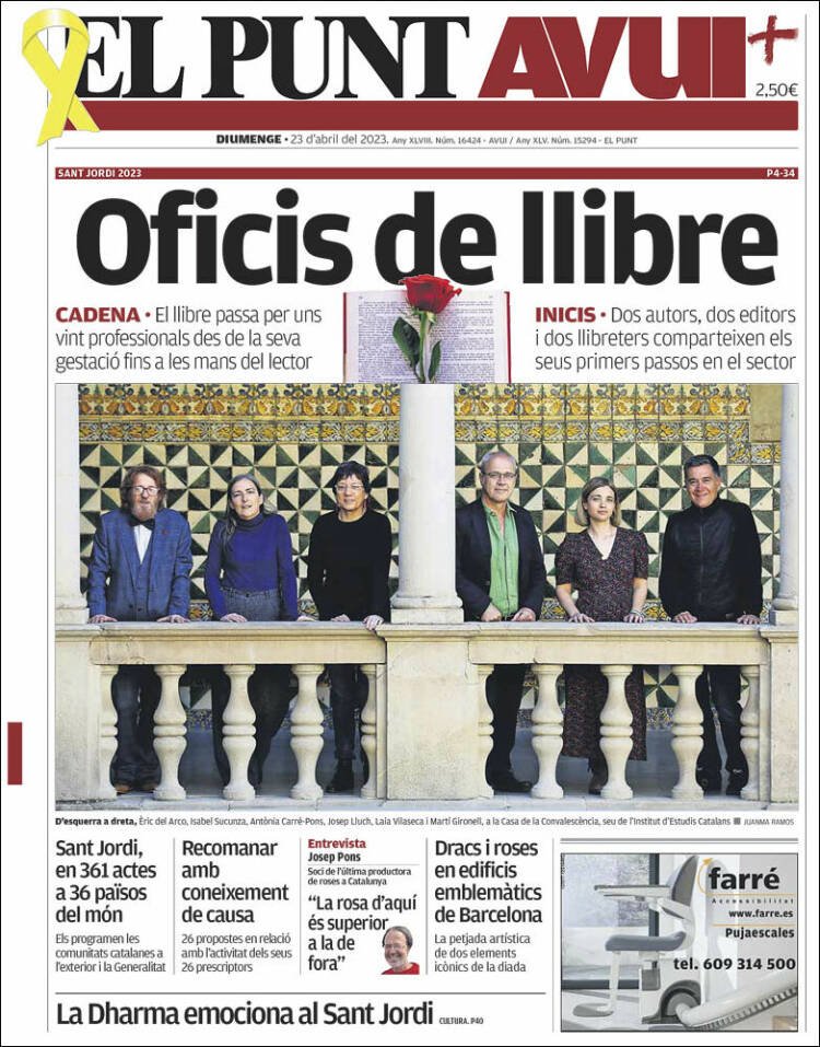 portada el punt avui 23/4/23