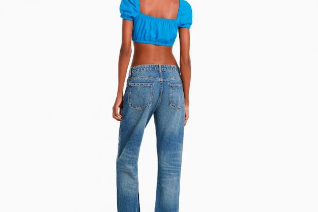 Jeans straight cropped tret|tir bajo1