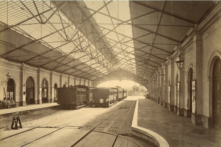 Imagen interior de la Estación del Parque (finales del siglo XIX). Font Archivo General de la Nación, Buenos Aires