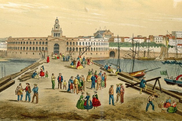 Representación del puerto de Buenos Aires (1861). Font Archivo General de la Nacion. Buenos Aires