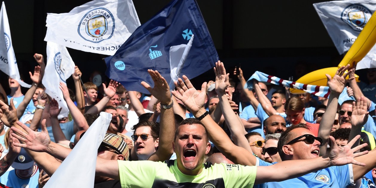 Aficionats del Manchester City celebrant la Lliga / Foto: EFE