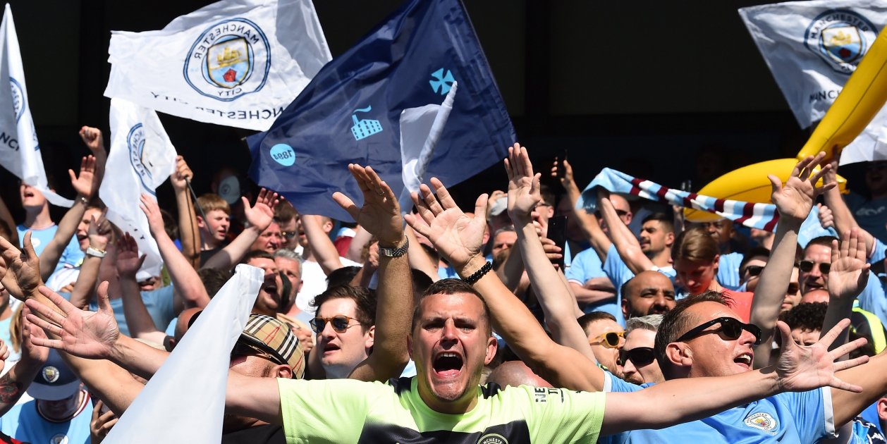 Aficionados del Manchester City celebrando la Liga / Foto: EFE