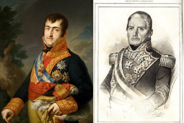 Fernando VII y el teniente general Alaix. Fuente Museo del Prado y Galería Militar Conteporànea