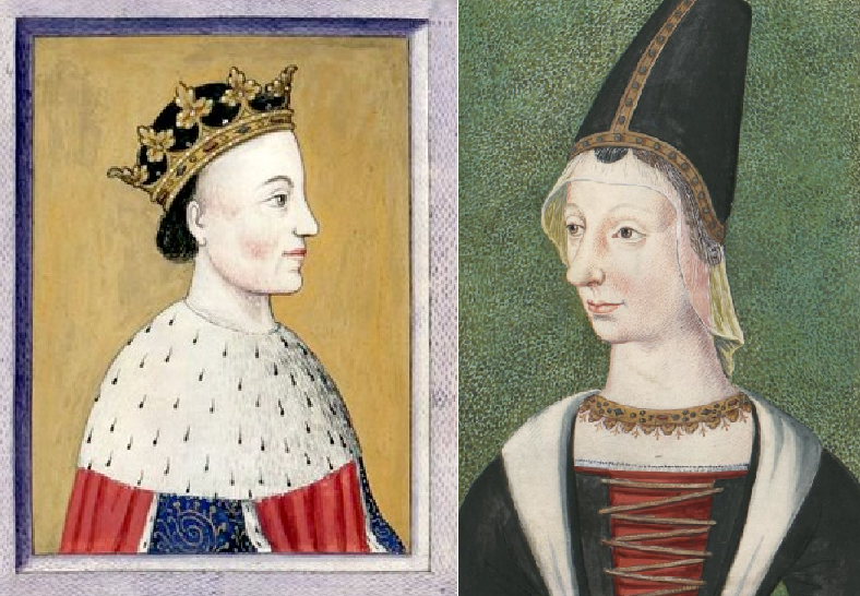 Francisco I de Bretaña y Violando de Anjou. Padres de Reinald de Bretaña. Fuente Bibliothèque Nationale de France