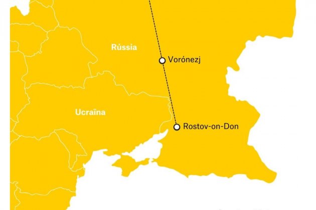 Mapa, distancia entre Wagner i Moscou. Julia Corbinos
