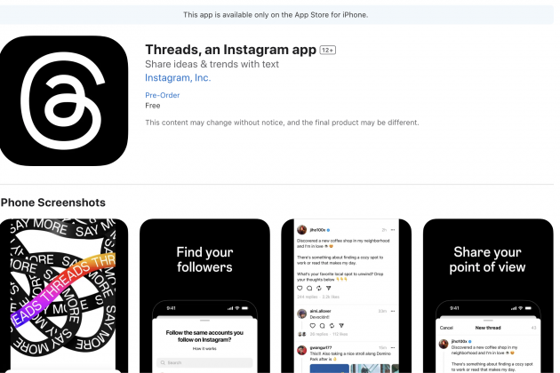 Threads App Store Apple / Foto: App Store