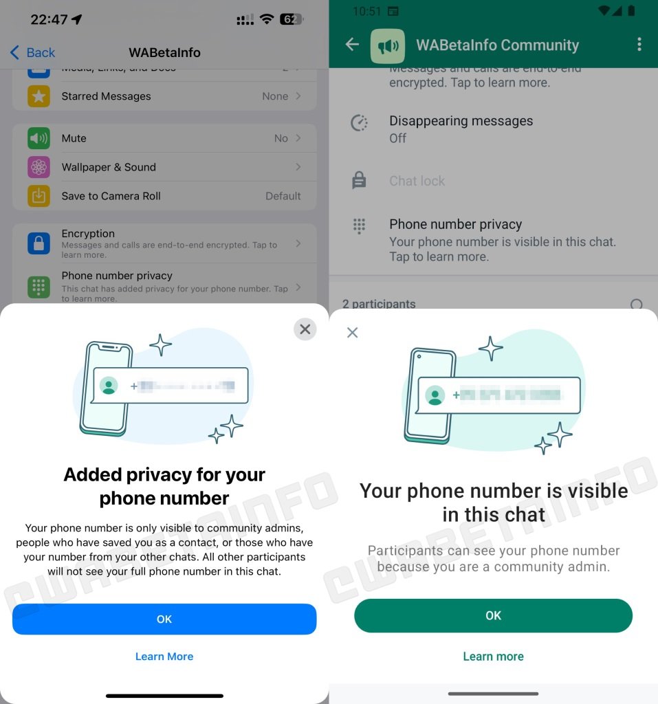 Meta està a punt de permetre ocultar el número de telèfon als grups de Whatsapp