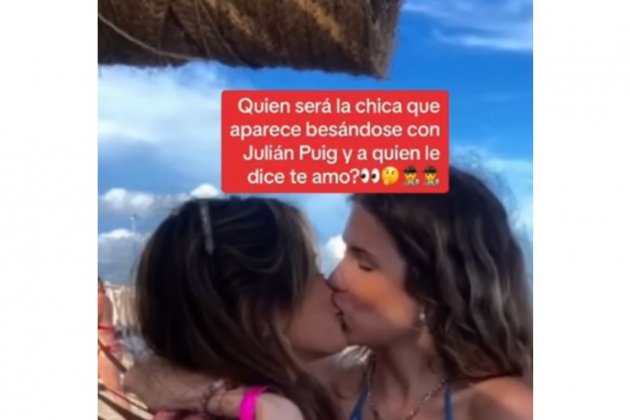 La foto que assenyalen que podria ser Clara Chía la del petó