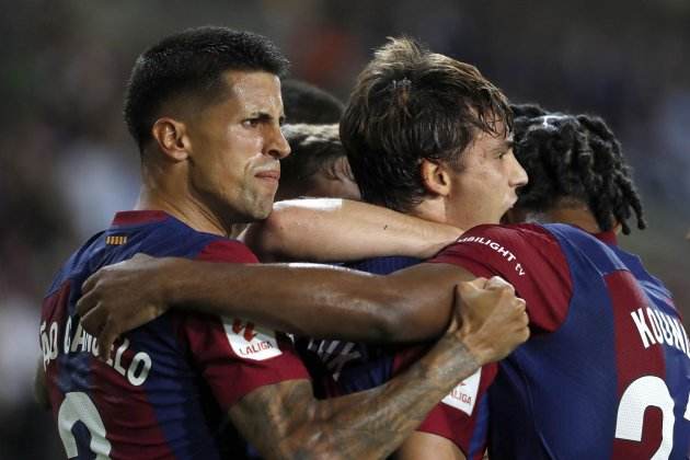 Joao Felix Cancelo celebración gol Barça / Foto: EFE