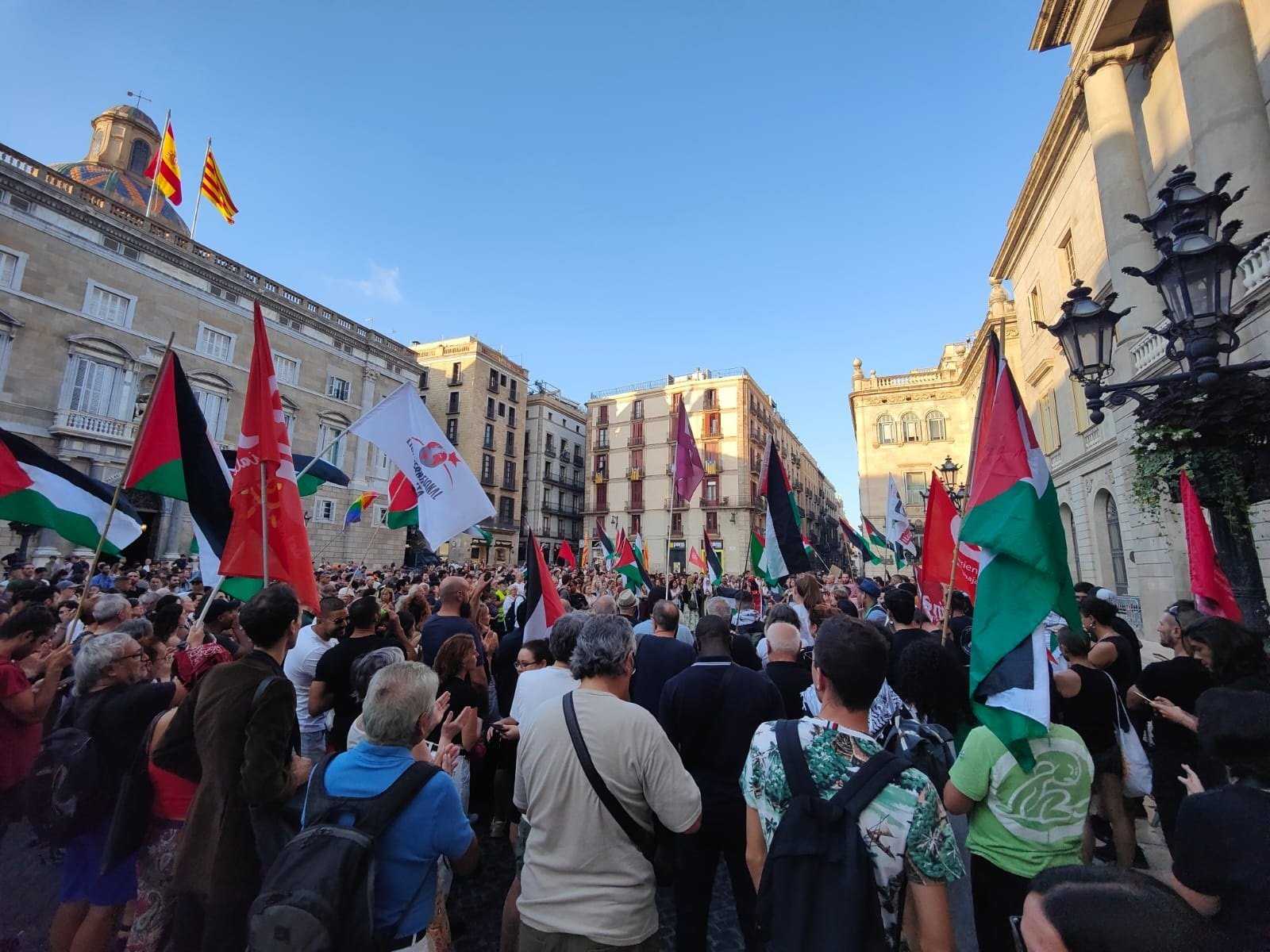 No son banderas italianas en una protesta a favor de Palestina