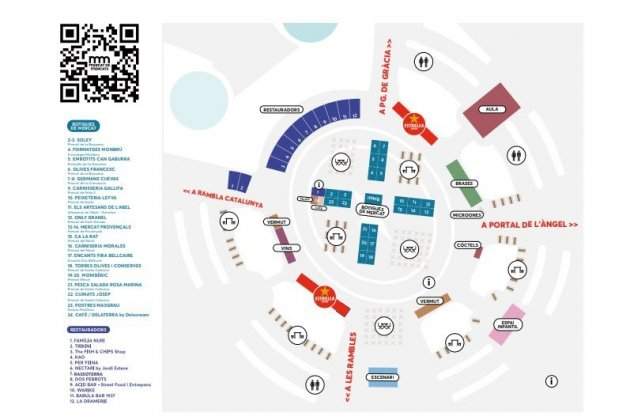 Diferentes espacios de la feria Mercado de Mercados - Ayuntamiento de Barcelona