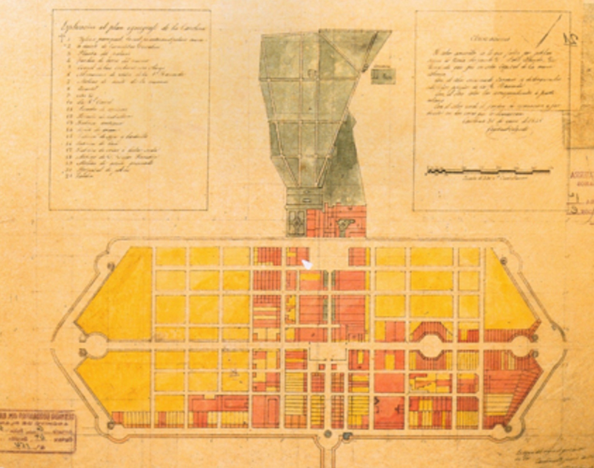 Plànol de la població de nova fundació de La Carolina (1775). Font Instituto de Estudios Jienenses