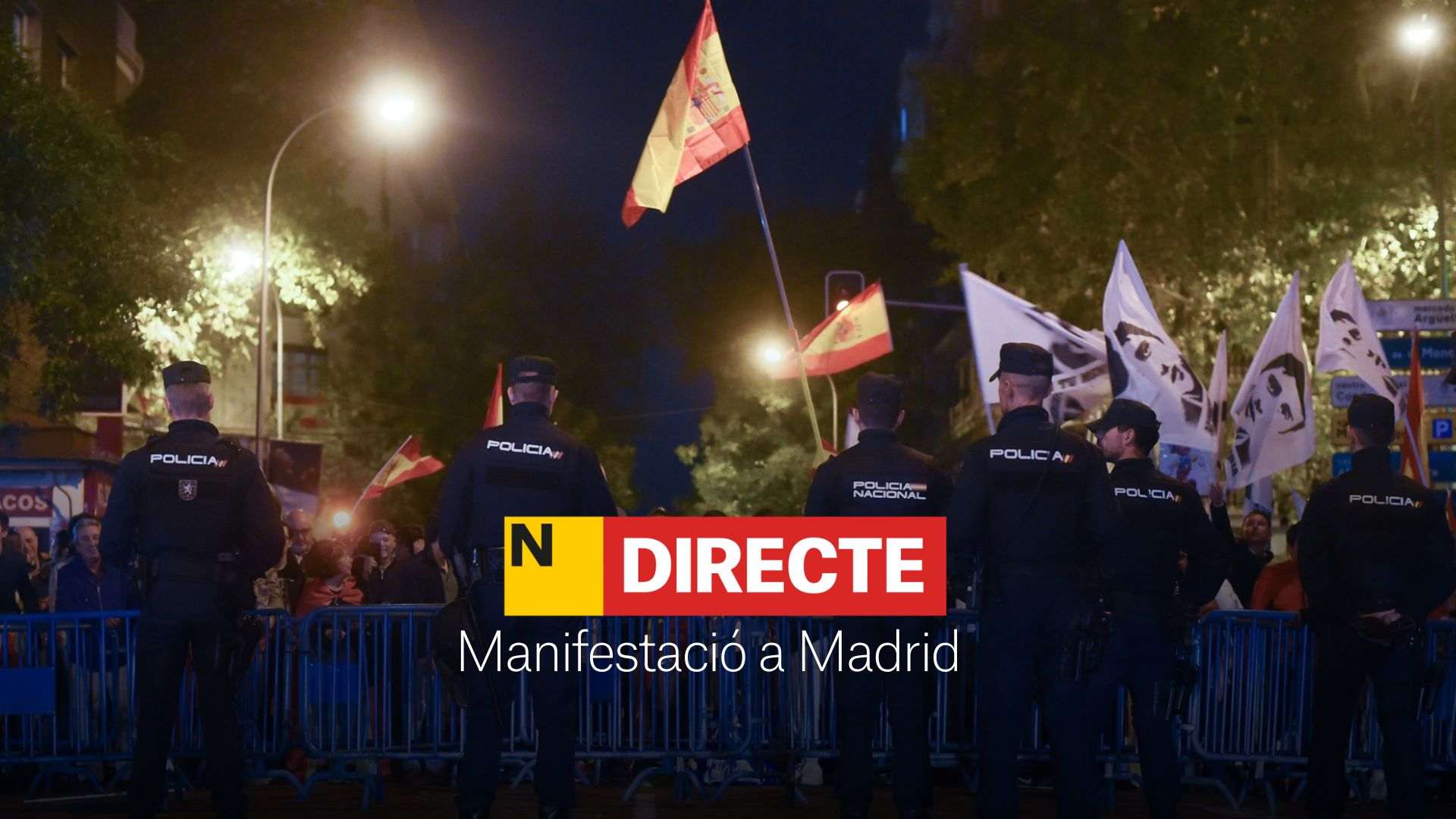 Manifestación en Madrid, DIRECTO | Protestas de la Falange y última hora en Ferraz