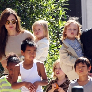 Angelina Jolie con sus seis hijos / GTRES