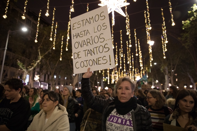 Barcelona. Pancarta, a la manifestació 25-N. Foto EvaParey