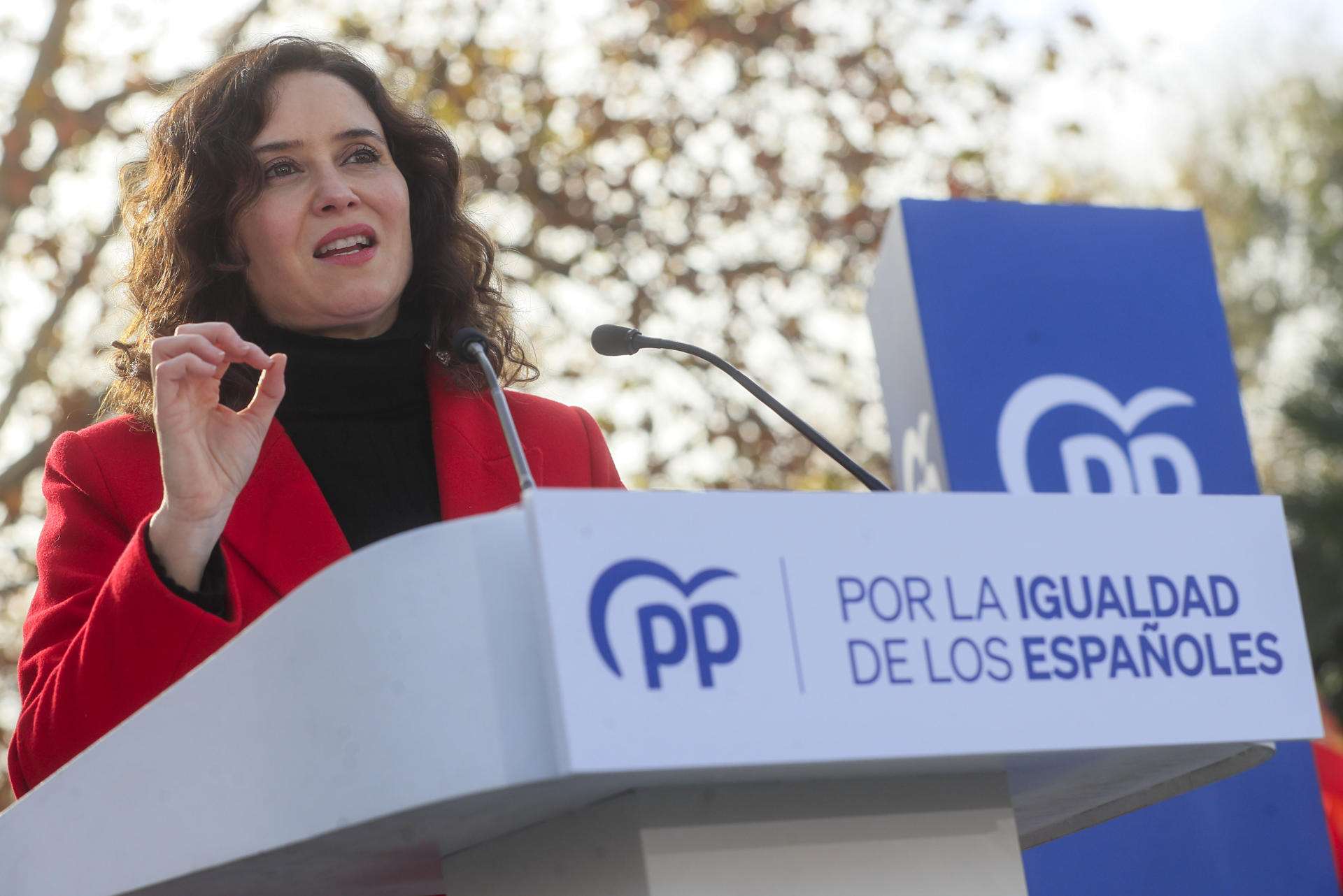 Isabel Diaz Ayuso a l'acte del PP contra l'amnistia al temple de debod / EFE