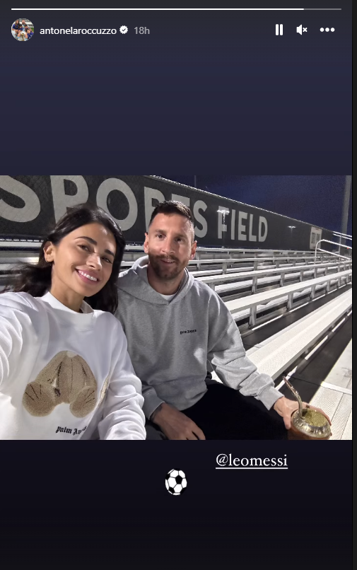 Storie d'Antonella Roccuzzo con Leo Messi / Instagram