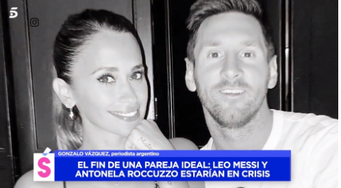 Antonella Roccuzzo y Leo Messi en 'Socialité' / Telecinco