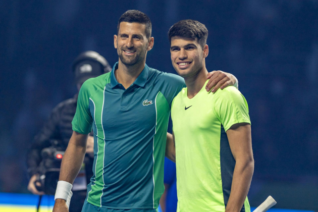 Novak Djokovic y Carlos Alcaraz en la exhibición de Arabia Saudi / Foto: EFE