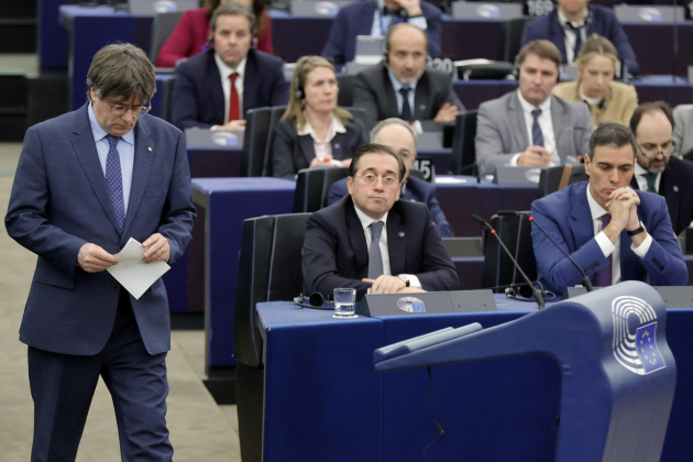 Puigdemont, Albares i Sánchez al Parlament Europeu EFE