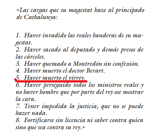 Extracto de la misiva de Felipe IV a la Generalitat (01 09 1640). Fuente Dietario de la Generalitat