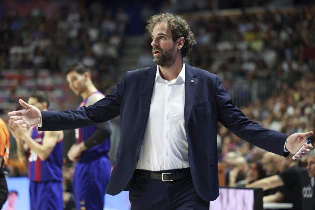 Roger Grimau, incrèdul durant el Reial Madrid - Barça de la final del Copa del Rei / Foto: EFE