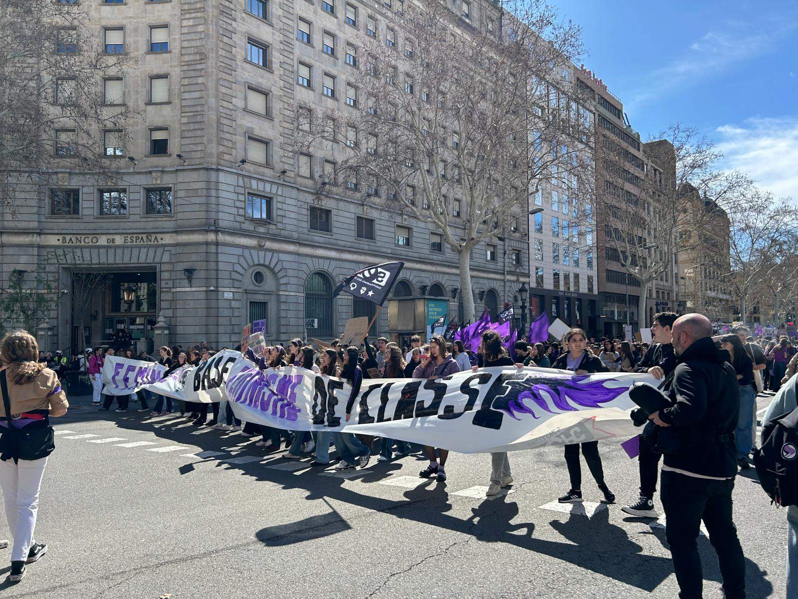 Manifestación estudiantes 8 M Barcelona Bel Franco