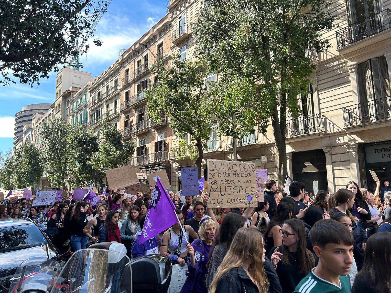 Manifestación Barcelona 8M estudiantes Bel Franco