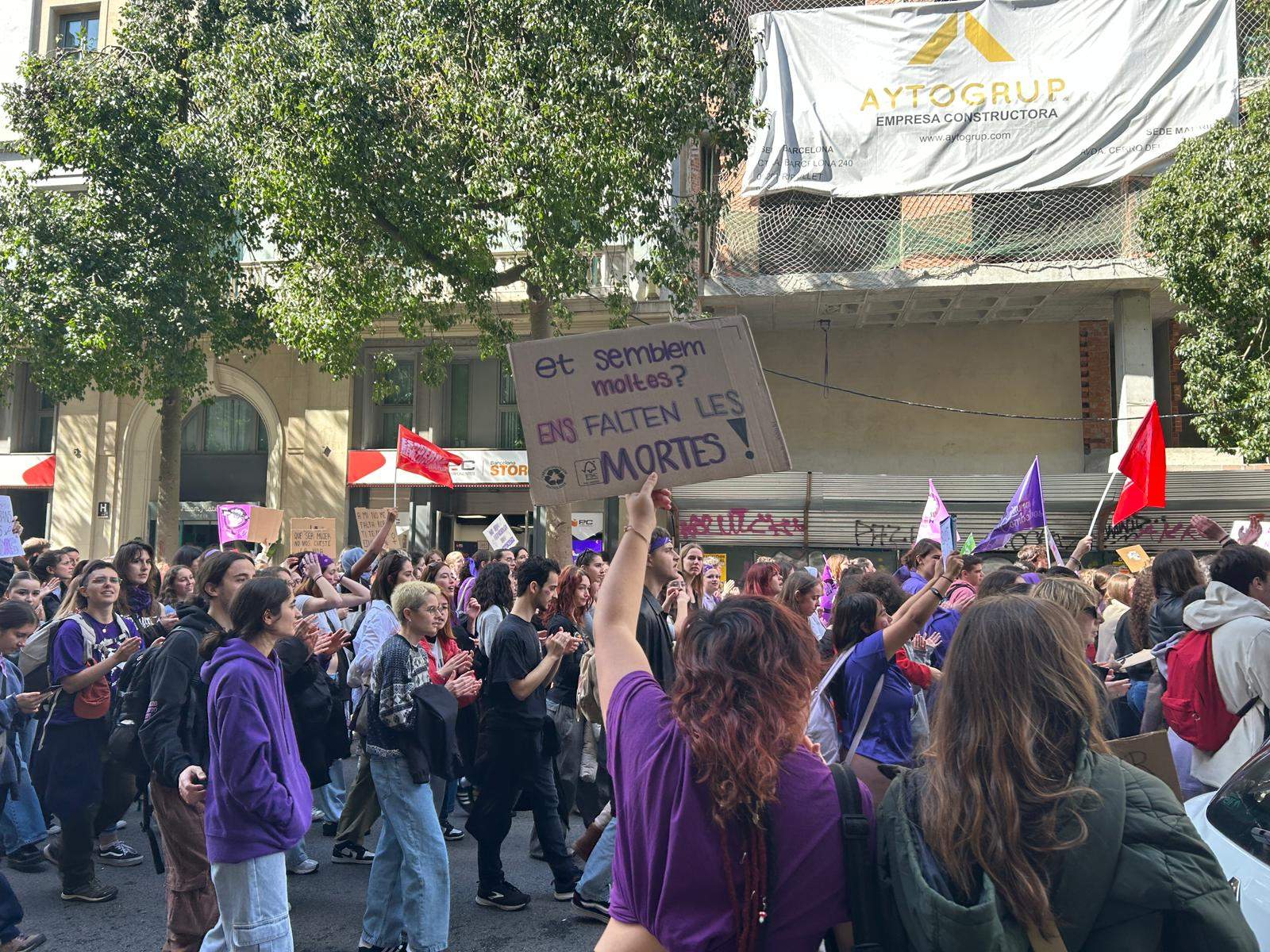 Manifestación Barcelona 8M estudiantes Bel Franco