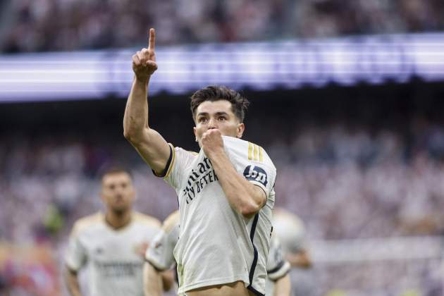 Brahim Díaz celebra el seu gol amb el Reial Madrid davant del Cadis / Foto: EFE