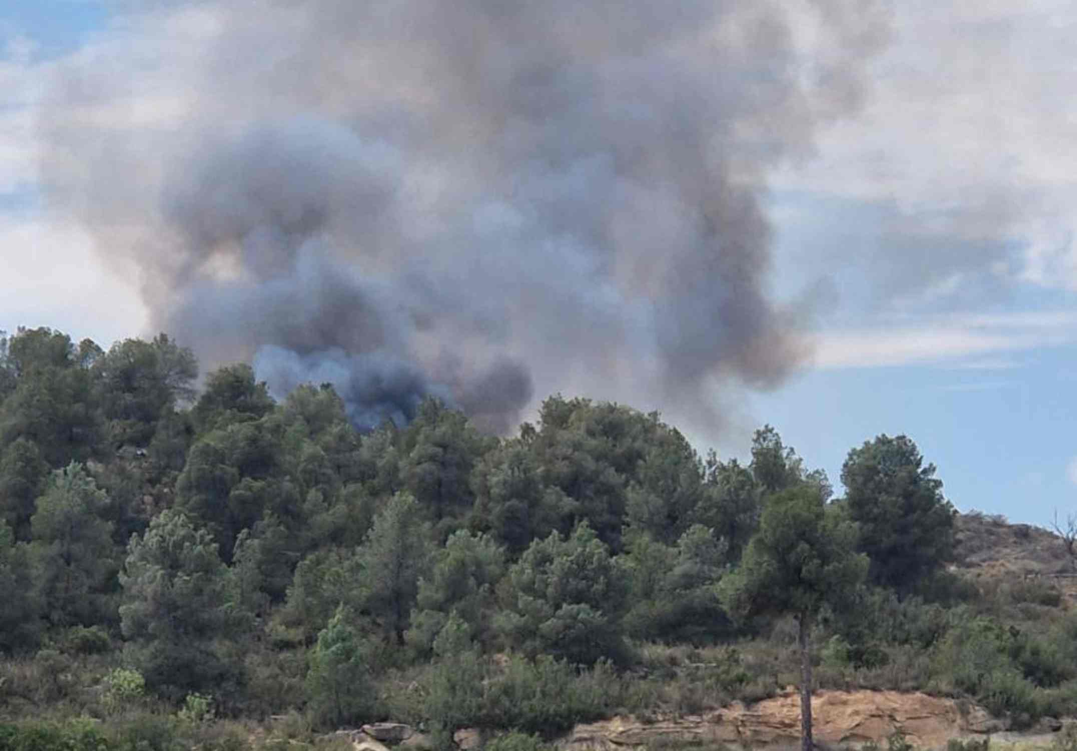 Estabilizado el incendio forestal iniciado en Batea y que había entrado en Aragón