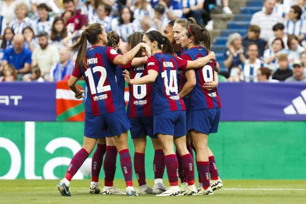 La celebración de un gol del Barça en la final de la Copa de la Reina / Foto: EFE