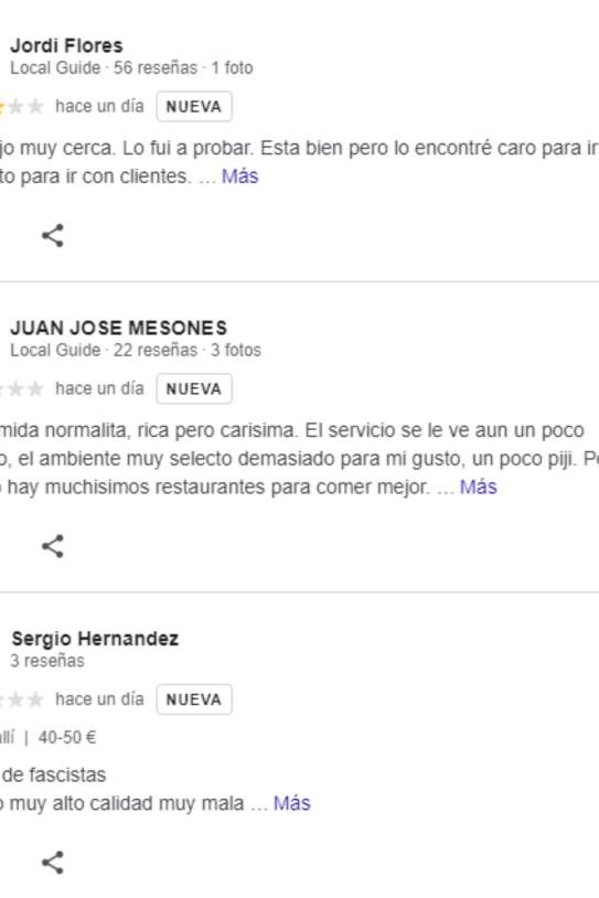 Reseñas Casa Salesas / Google